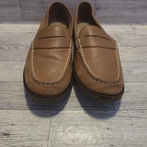 Sperry Topsider Seaport Penny Loafers Tan Brown Leather Flats Women's Size 7